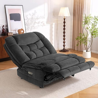 Fauteuil inclinable électrique sans accoudoirs à double moteur MCombo surdimensionné, modèle Zeroarms, idéal pour le salon, tissu PR607