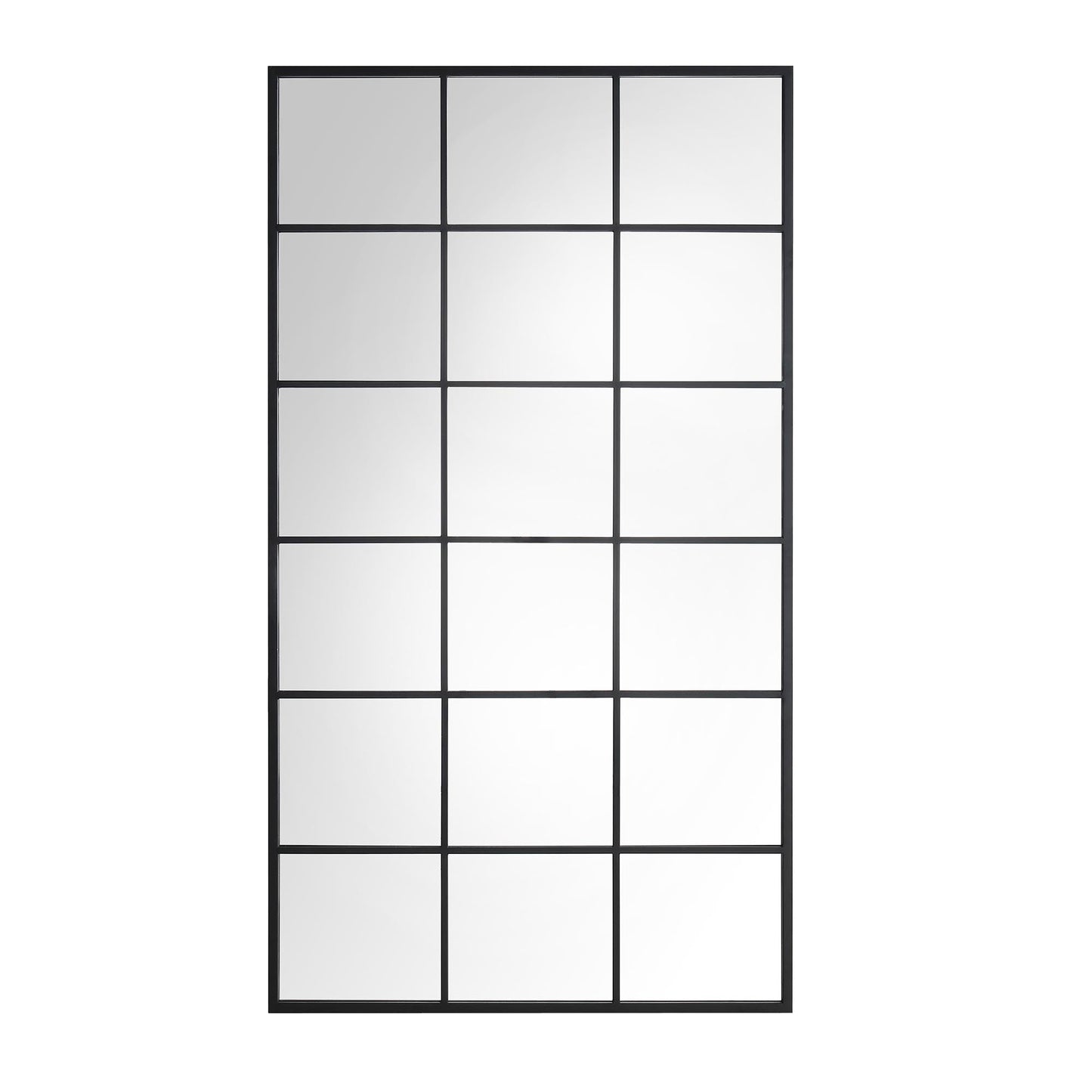 Miroir industriel Chardwell en métal pleine longueur 180 x 100 cm, noir