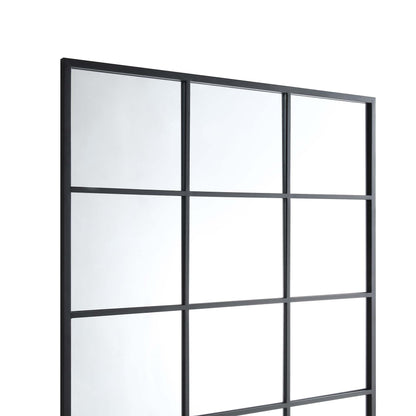 Miroir industriel Chardwell en métal pleine longueur 180 x 100 cm, noir