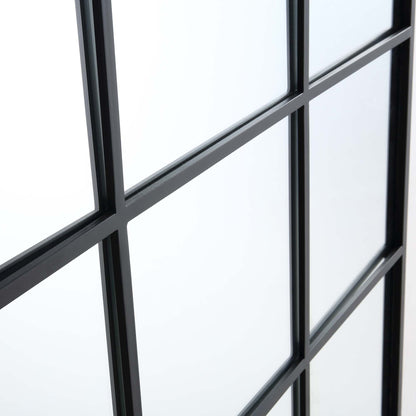 Miroir industriel Chardwell en métal pleine longueur 180 x 100 cm, noir