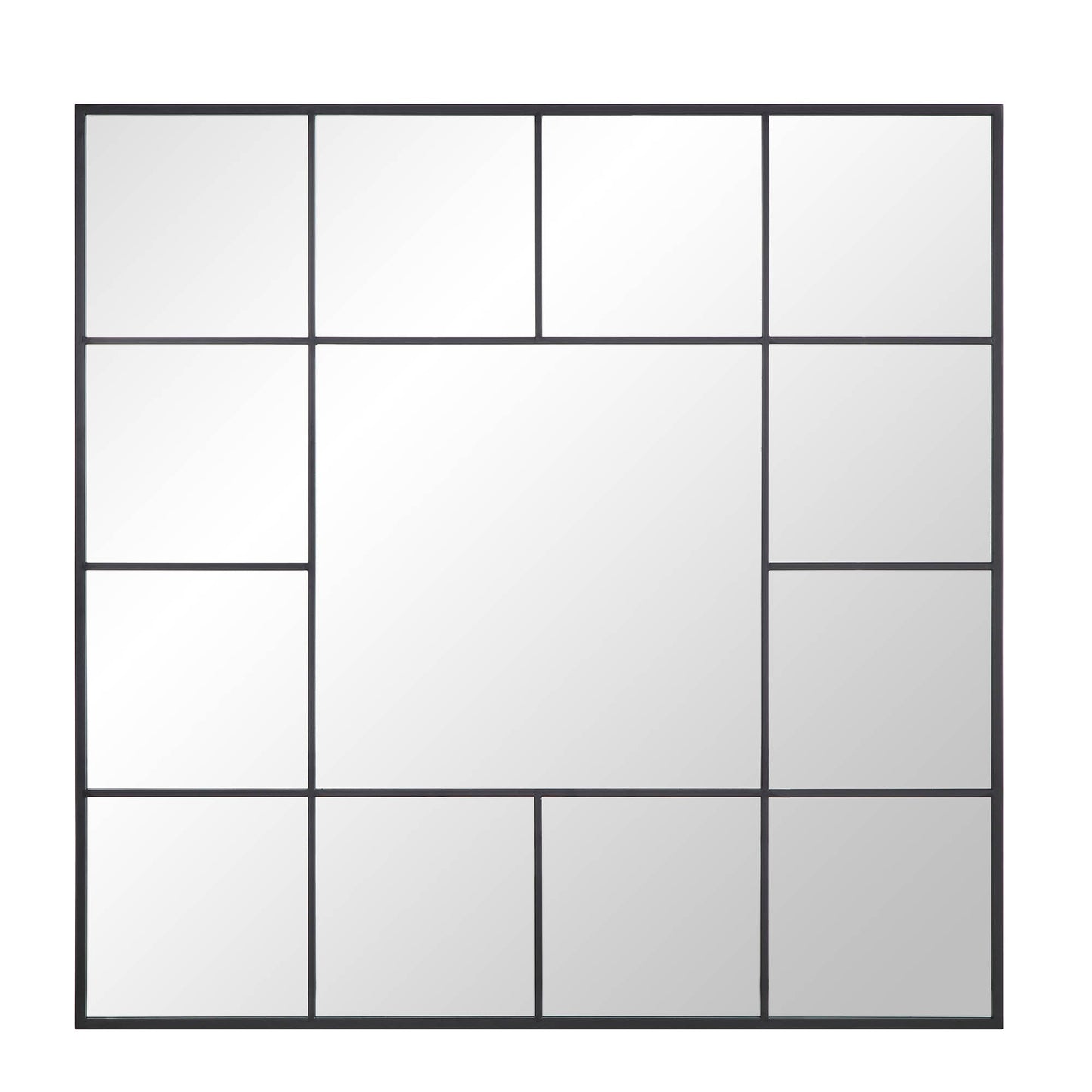 Miroir industriel en métal Herbert 120 x 120 cm, noir