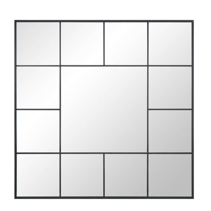 Miroir industriel en métal Herbert 120 x 120 cm, noir
