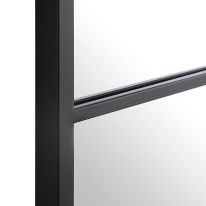 Miroir industriel en métal Herbert 120 x 120 cm, noir