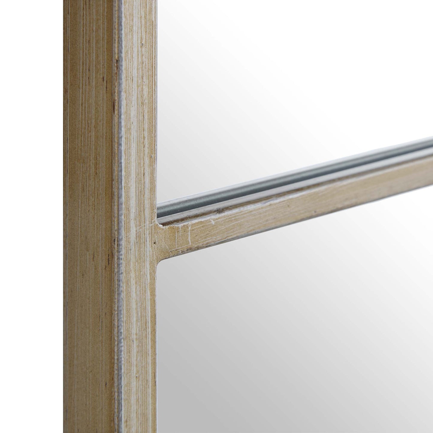 Miroir industriel en métal Herbert 120 x 120 cm, effet argent vieilli