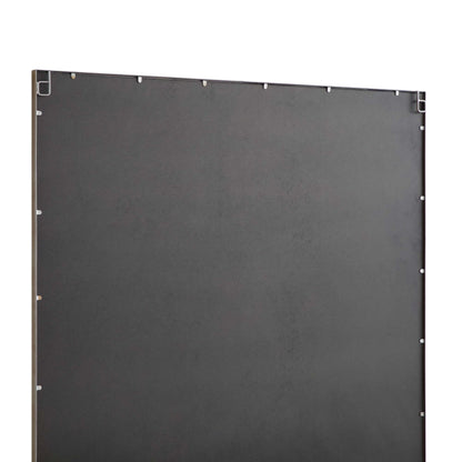 Miroir industriel en métal Herbert 120 x 120 cm, effet argent vieilli