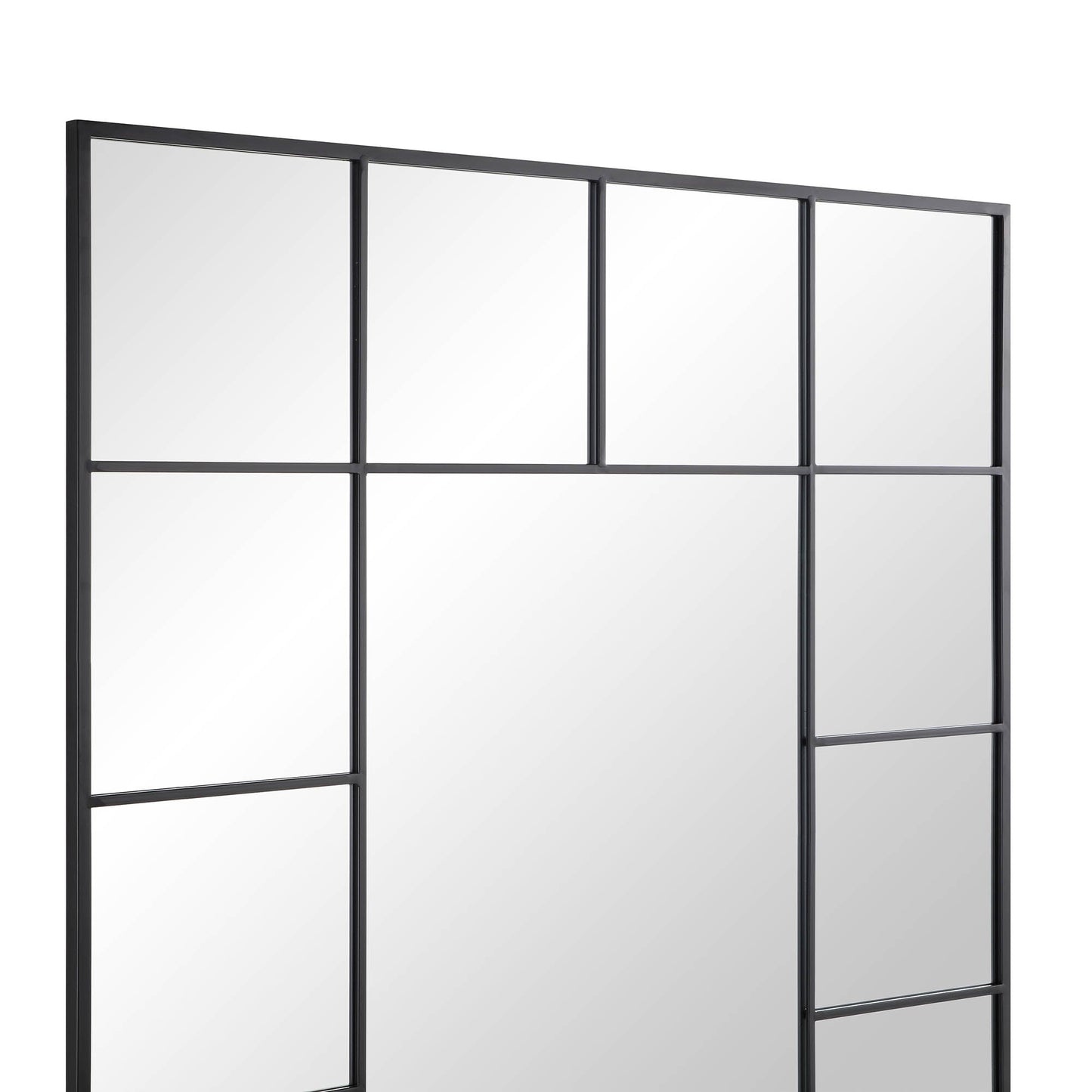 Miroir pleine longueur Herbert avec cadre en métal, 180 x 120 cm, noir