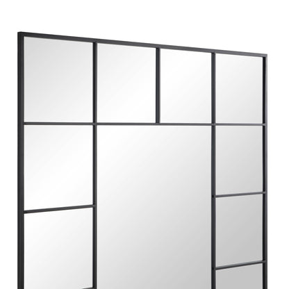 Miroir pleine longueur Herbert avec cadre en métal, 180 x 120 cm, noir