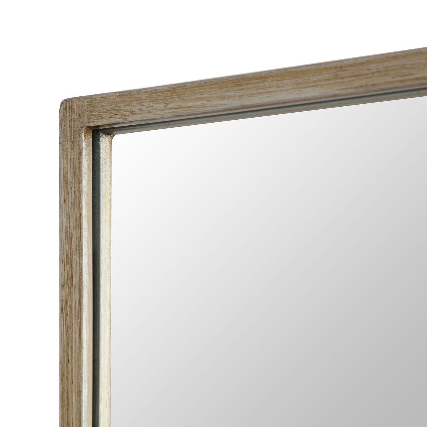 Miroir de fenêtre pleine longueur Herbert avec cadre en métal 180 x 120 cm, effet argent antique