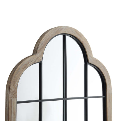 Miroir de fenêtre en bois pleine longueur arqué Southam 160 x 76 cm