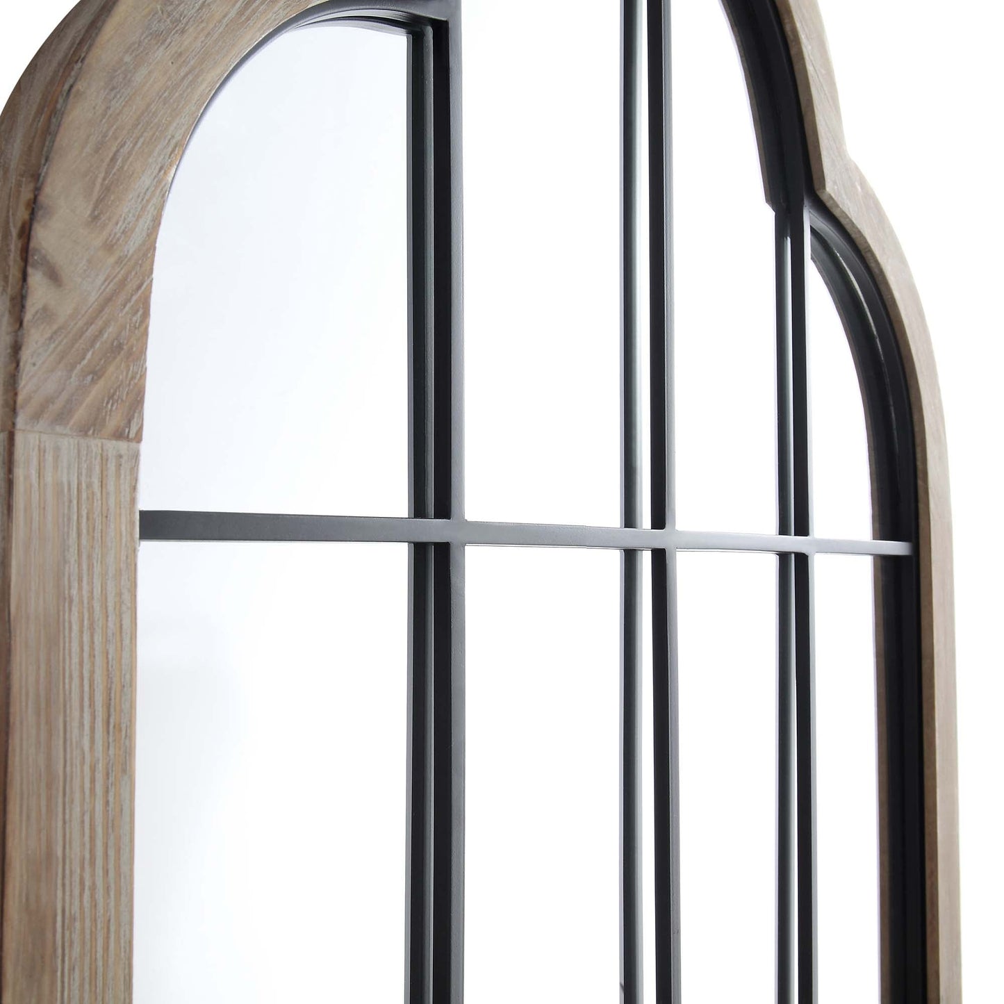 Miroir de fenêtre en bois pleine longueur arqué Southam 160 x 76 cm