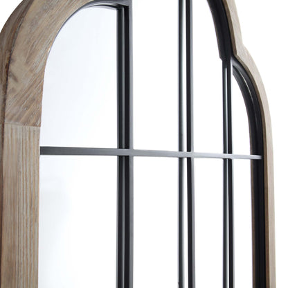 Miroir de fenêtre en bois pleine longueur arqué Southam 160 x 76 cm