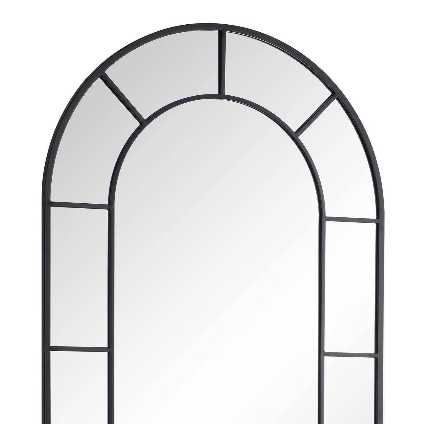 Miroir arqué Beaumont avec cadre en métal, 178 x 76 cm, noir