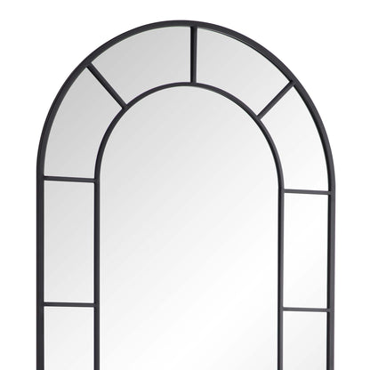 Miroir arqué Beaumont avec cadre en métal, 178 x 76 cm, noir