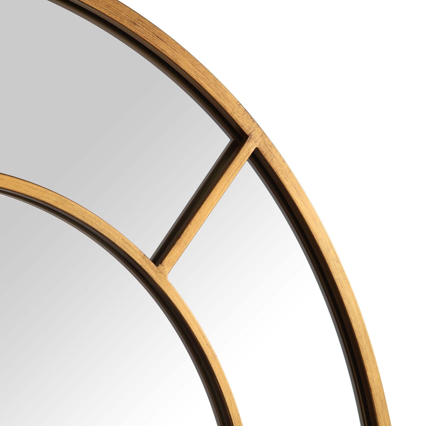 Miroir arqué Beaumont avec cadre en métal 178 x 76 cm, effet or antique