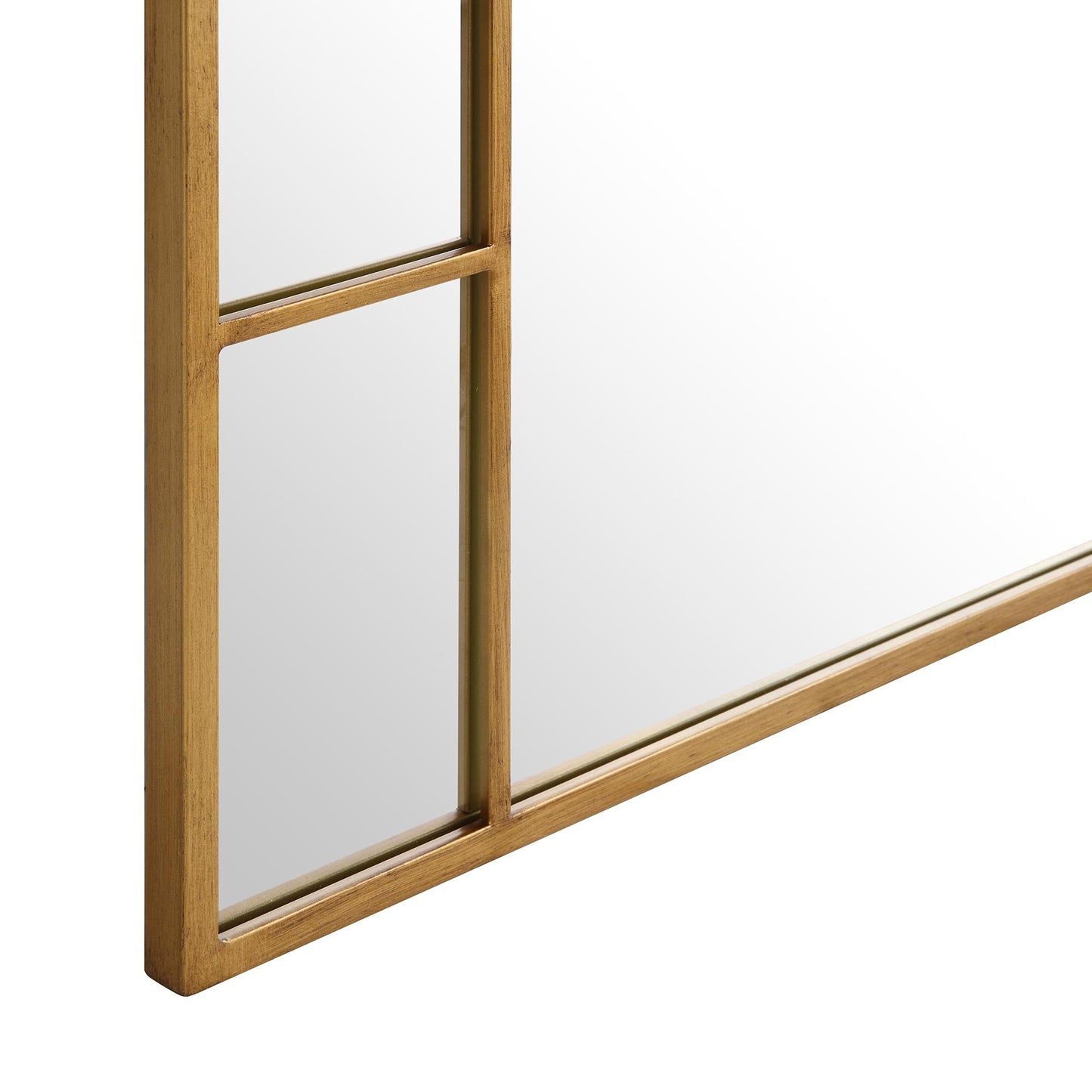 Miroir arqué Beaumont avec cadre en métal 178 x 76 cm, effet or antique