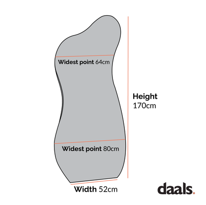 Miroir de bassin Bala de forme irrégulière sans cadre sur toute la longueur 170 x 80 cm