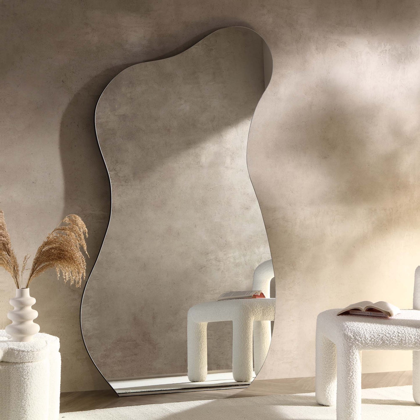 Miroir de bassin Bala de forme irrégulière sans cadre extra large sur toute la longueur 180 x 100 cm