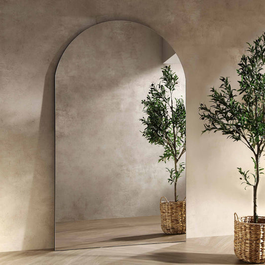 Miroir Concord arqué extra large sans cadre, pleine longueur, 180 cm x 110 cm