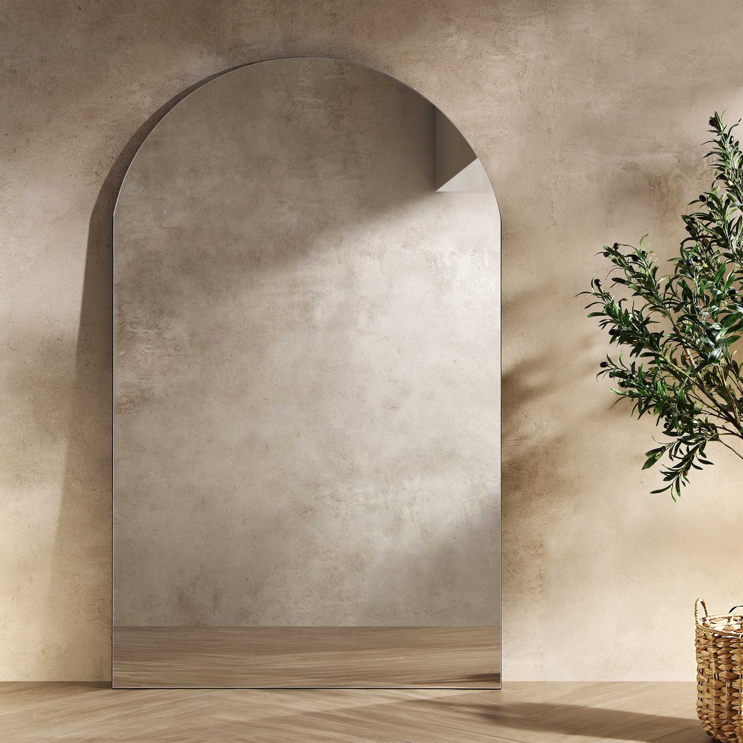 Miroir Concord arqué extra large sans cadre, pleine longueur, 180 cm x 110 cm