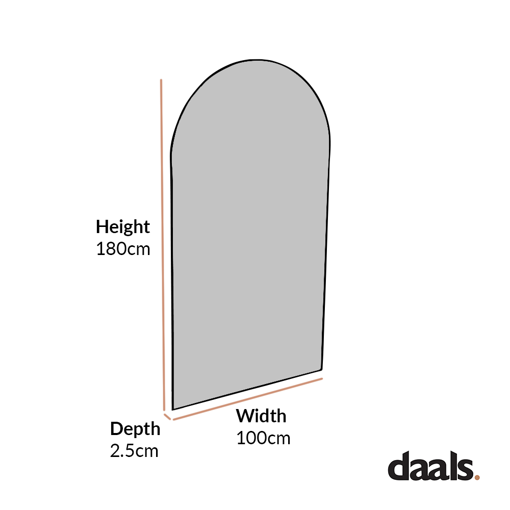 Miroir pleine longueur antique Bibury arqué 180 x 100 cm