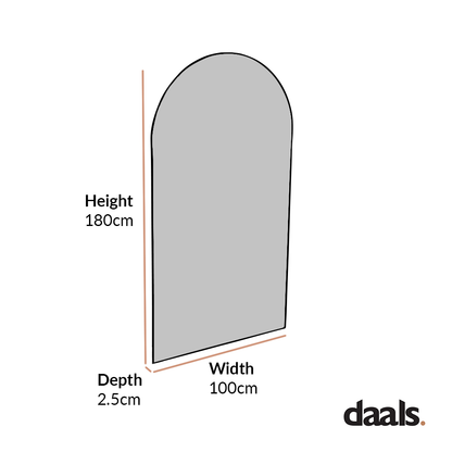Miroir pleine longueur antique Bibury arqué 180 x 100 cm