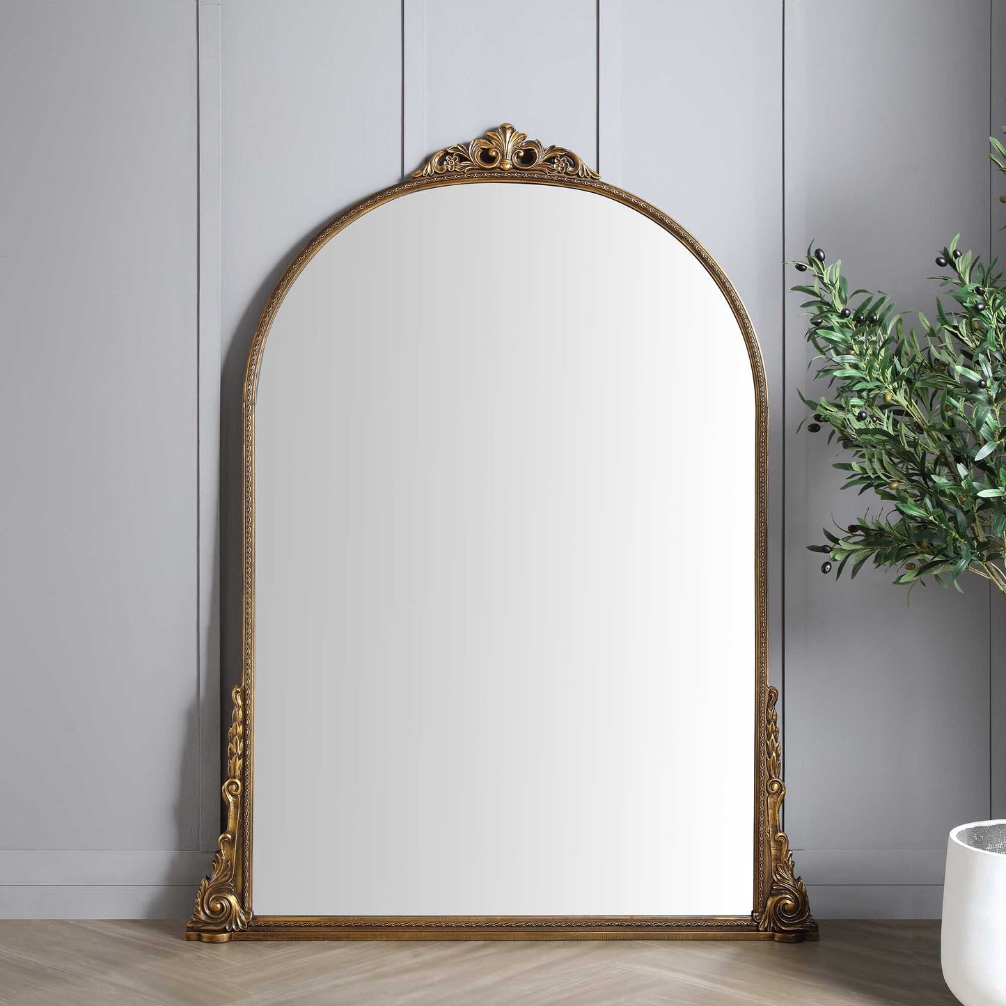 Miroir Mirabel pleine longueur 186 x 144 cm, effet or antique