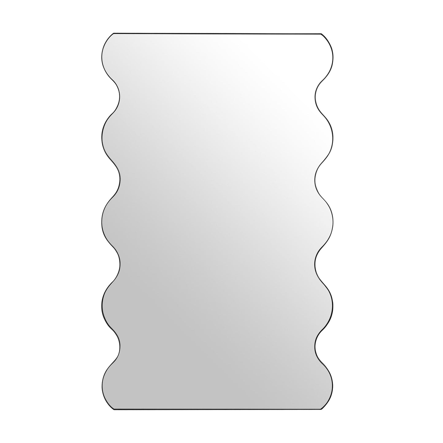 Miroir pleine longueur incurvé Luisa Wavy 180 x 110 cm, noir