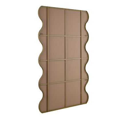 Miroir pleine longueur incurvé ondulé Luisa 180 x 110 cm, doré
