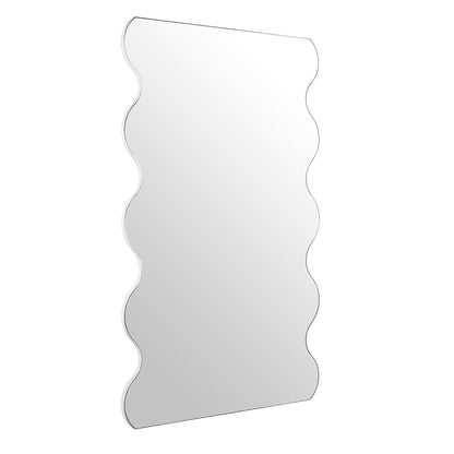 Miroir pleine longueur incurvé Luisa Wavy 180 x 110 cm, blanc