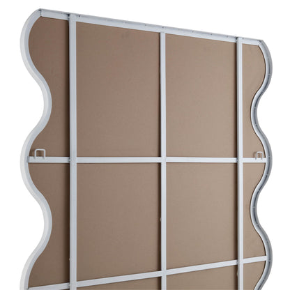 Miroir pleine longueur incurvé Luisa Wavy 180 x 110 cm, blanc