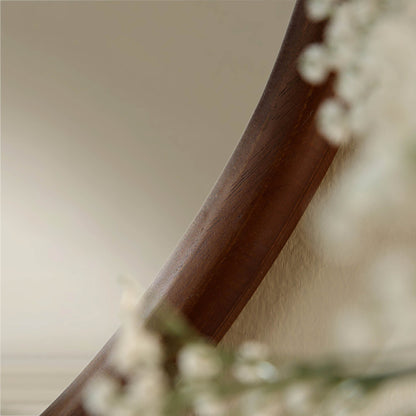 Miroir mural irrégulier en bois de galets Edo 100 x 76 cm, noyer