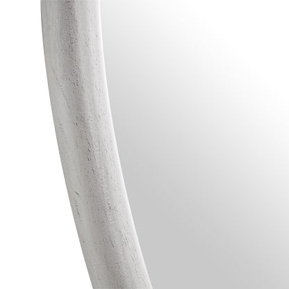 Miroir mural en bois irrégulier Edo 100 x 76 cm, blanc délavé