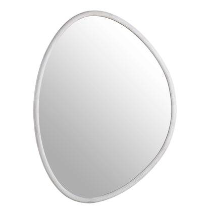 Grand miroir en bois Edo Irregular Pebble 160 x 120 cm, blanc délavé