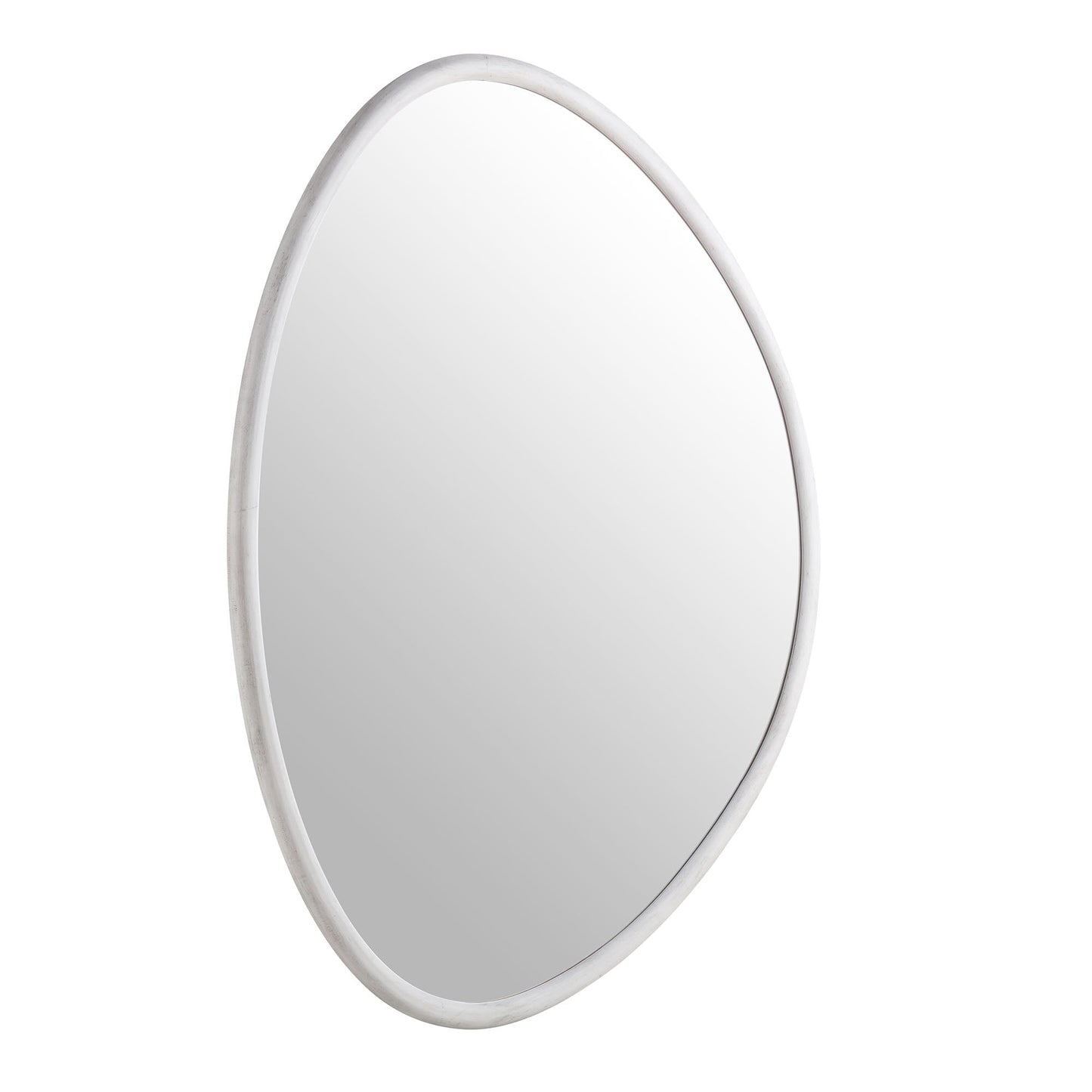 Grand miroir en bois Edo Irregular Pebble 160 x 120 cm, blanc délavé