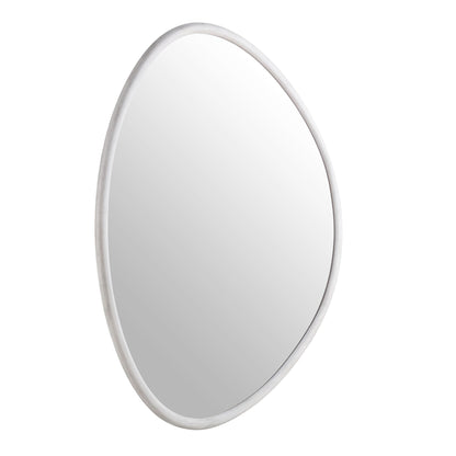 Grand miroir en bois Edo Irregular Pebble 160 x 120 cm, blanc délavé