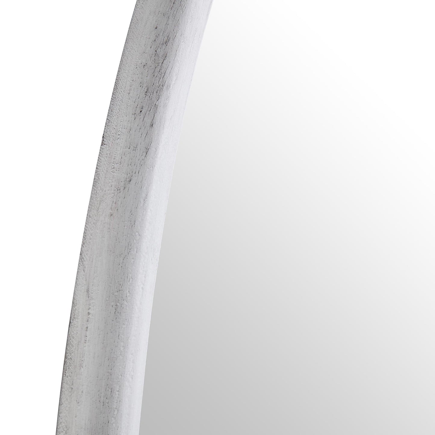 Grand miroir en bois Edo Irregular Pebble 160 x 120 cm, blanc délavé