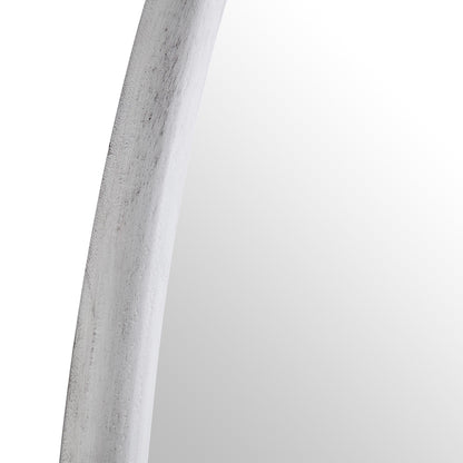 Grand miroir en bois Edo Irregular Pebble 160 x 120 cm, blanc délavé