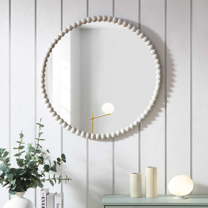 Miroir mural rond Luna Bobbin 77 x 77 cm, blanc délavé