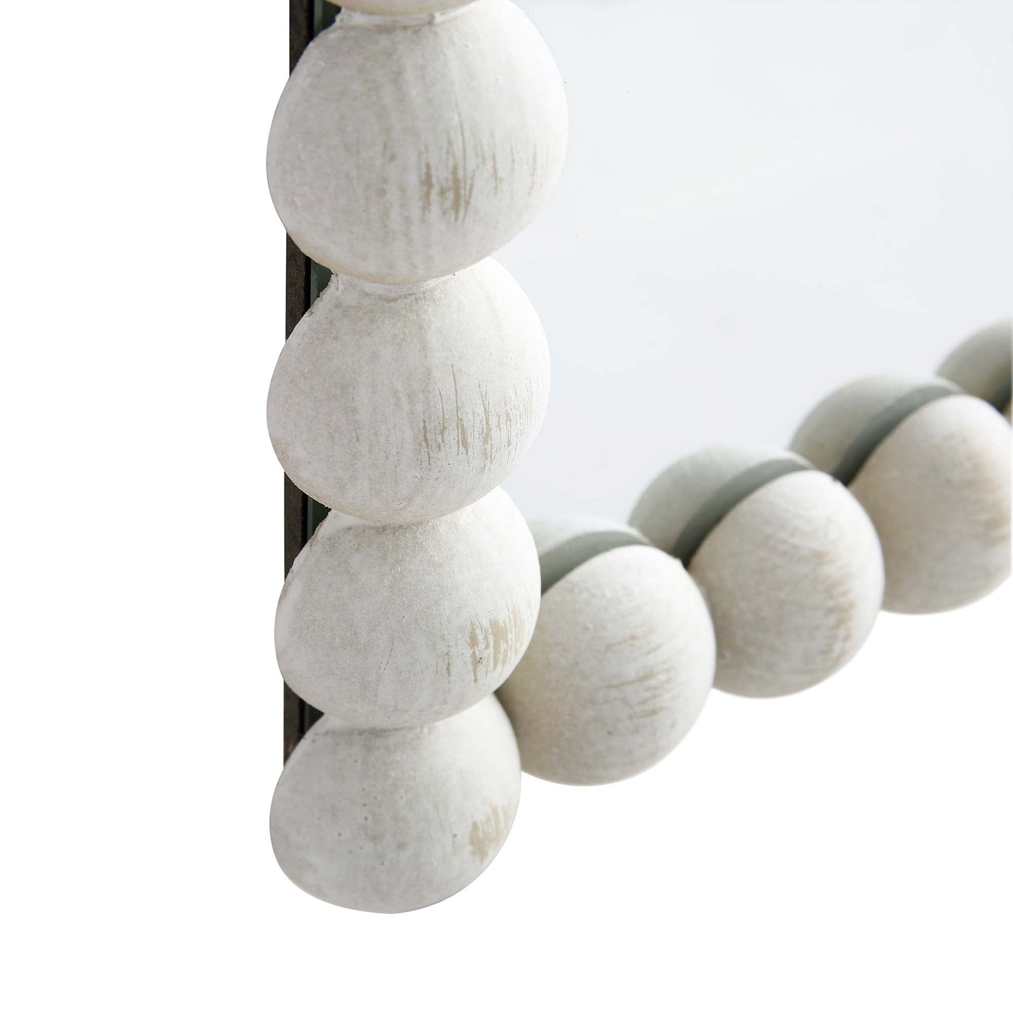 Miroir mural rectangulaire Luna Bobbin 80 x 60 cm, blanc délavé