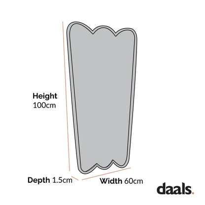 Miroir mural Berkeley à bords festonnés, effet doré