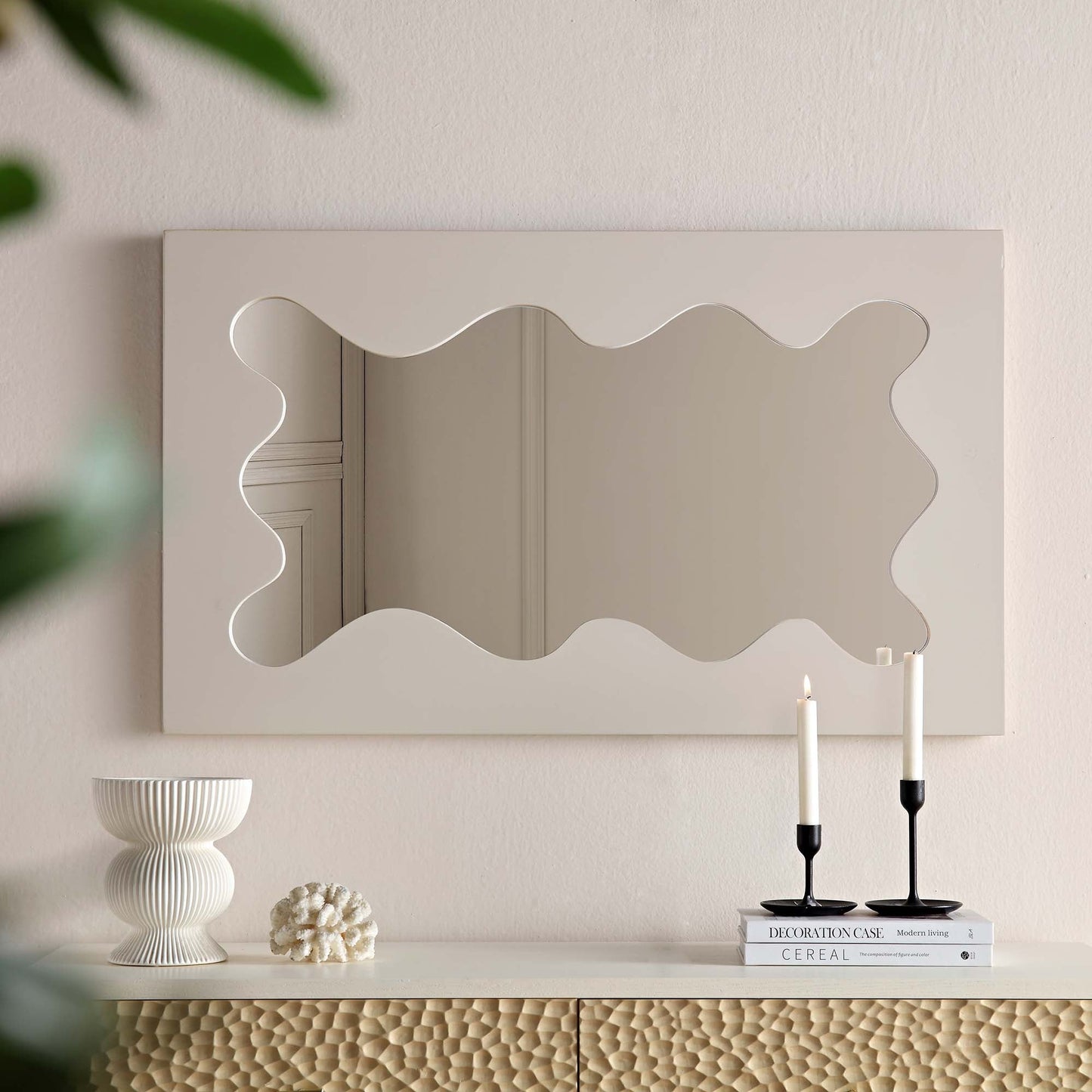 Miroir Destin Wave 100 x 60 cm, taupe brillant