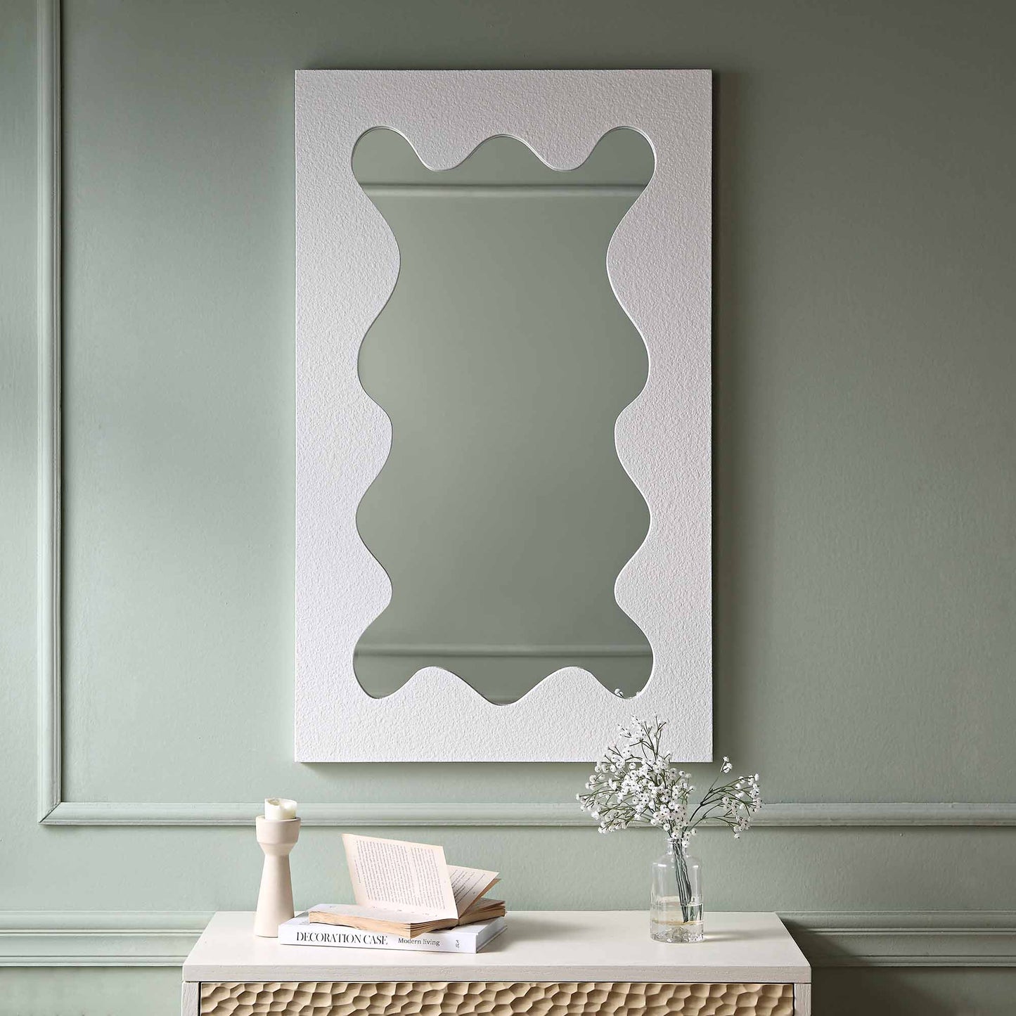 Miroir Destin Wave 100 x 60 cm, blanc mat