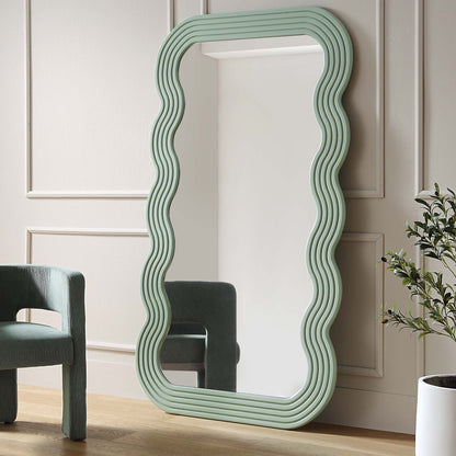 Miroir Venus pleine longueur ondulé 180 x 100 cm, vert sauge