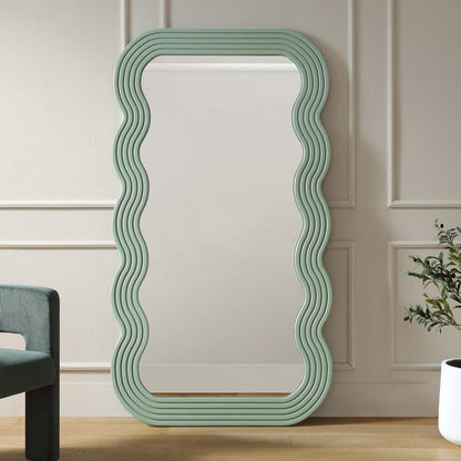Miroir Venus pleine longueur ondulé 180 x 100 cm, vert sauge