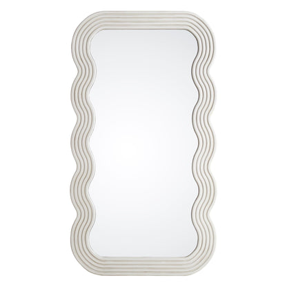 Miroir Venus pleine longueur ondulé 180 x 100 cm, blanc délavé