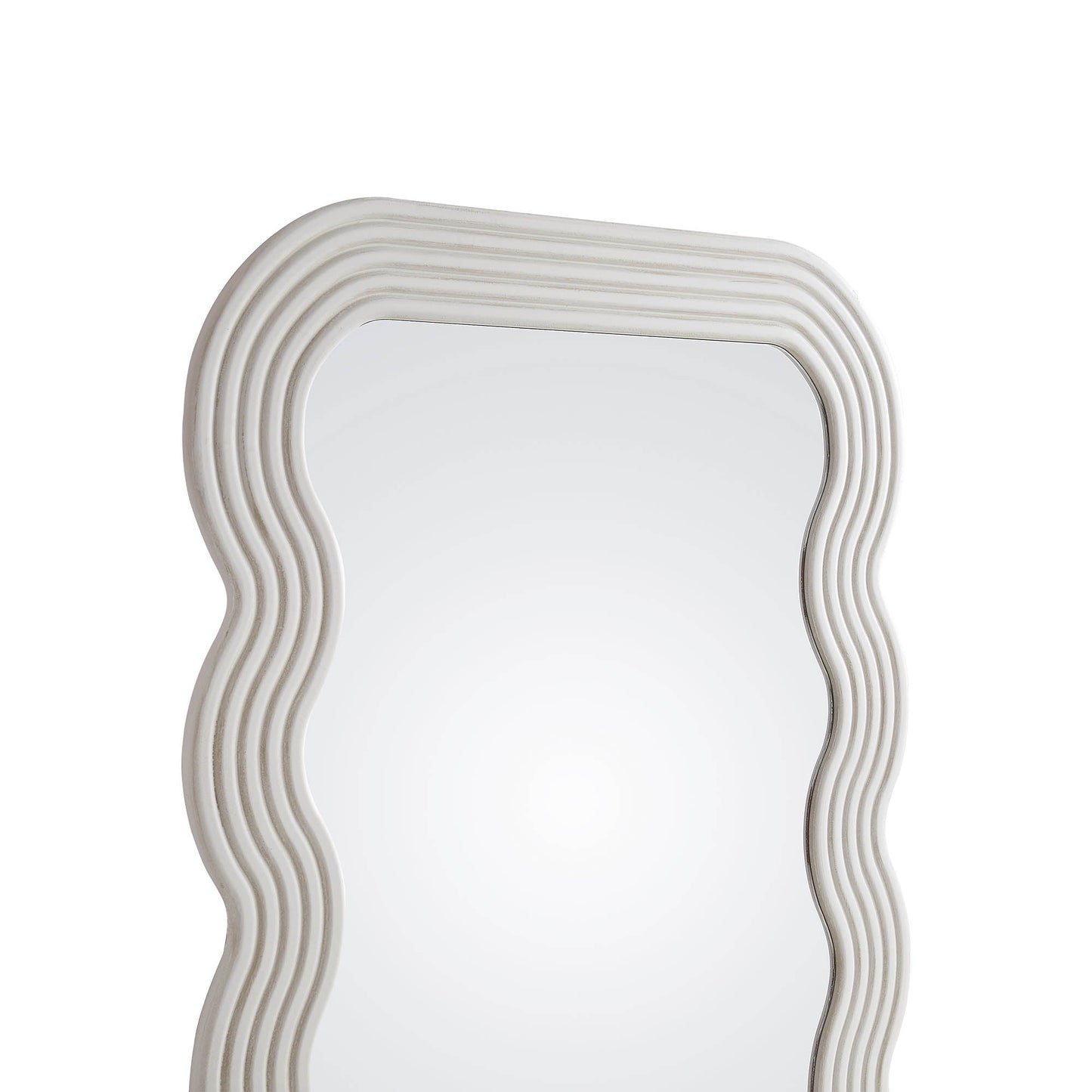 Miroir Venus pleine longueur ondulé 180 x 100 cm, blanc délavé