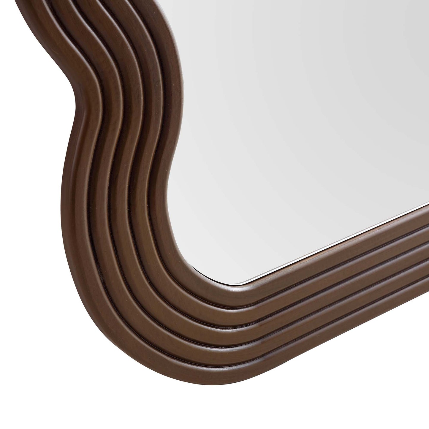 Miroir Venus pleine longueur ondulé 180 x 100 cm, noyer