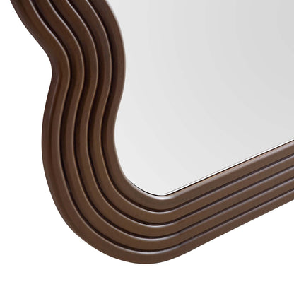 Miroir Venus pleine longueur ondulé 180 x 100 cm, noyer