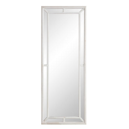 Miroir de fenêtre pleine longueur avec cadre en bois blanc délavé Edgeworth 160 x 60 cm