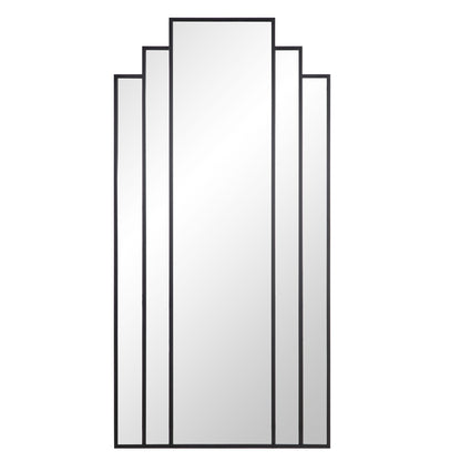 Miroir de sol Art Déco Sonia avec cadre en métal noir 179 x 90 cm